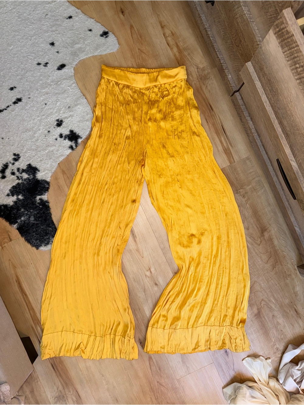 ZARA satin wide leg pants